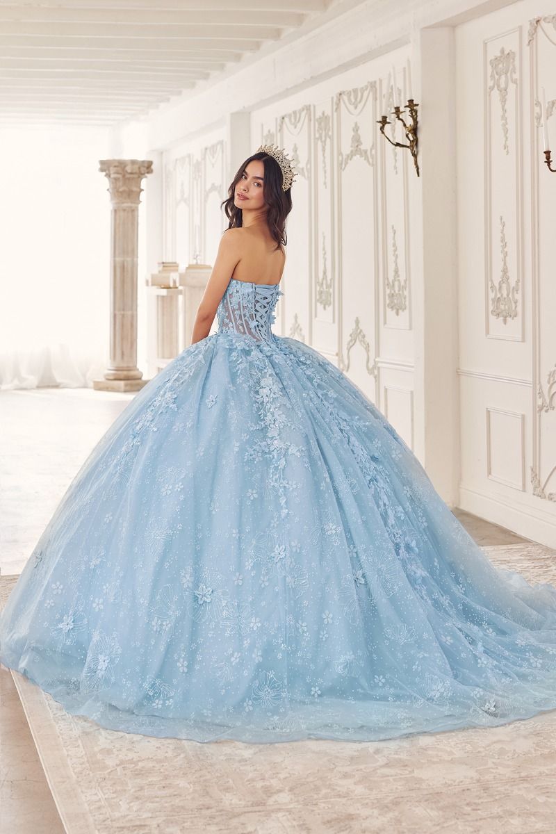 Floral Quinceanera Ball Gown With Cape - Vero.com