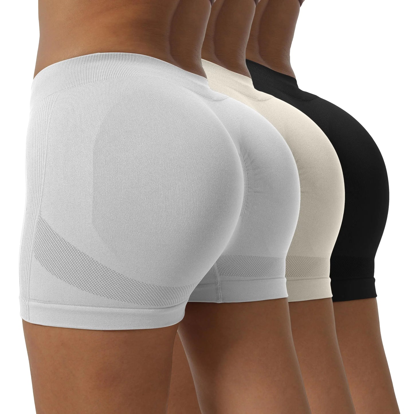 OVESPORT 3 Piece Scrunch Butt Lifting Workout Booty Shorts for Women Seamless Gym Yoga Running Biker Hot Shorts - Vero.com