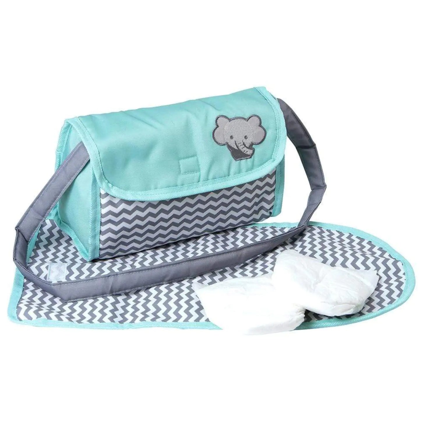 Adora Baby Doll Diaper Bag with Sturdy Straps Includes Changing Mat and 2 Doll Diapers (Fits 13" Dolls) Birthday Gift For Ages 3+ - Zig Zag Print - Vero.com