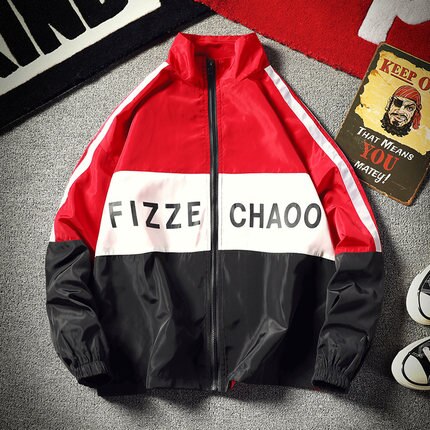 Jacket Men Windbreaker Autumn Hip Hop Couple Thin Jacket Windbreaker Patchwork Multi Pockets Casual Track Coat Streetwear - Vero.com