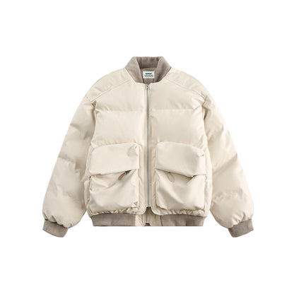 Stitching Pu Shuai Fake Two-piece Cotton-padded Clothes For Men And Women