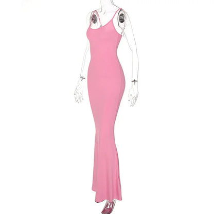Spaghetti Strap Long Dress Women Sexy Slim Skinny Bodycon Party Club - Vero.com 
