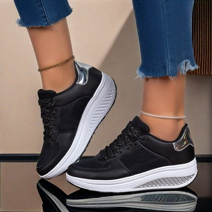 Women's Fly Woven Mesh Breathable Casual Sneaker Platform