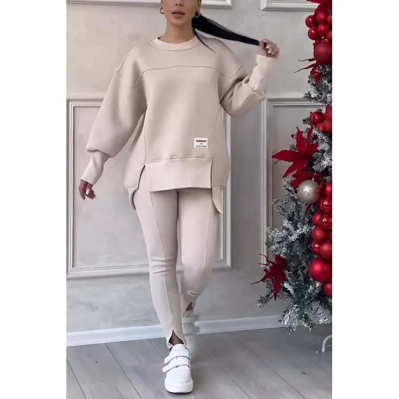 Women's Long-sleeved Printed Sweater Leggings Suit - Vero.com 