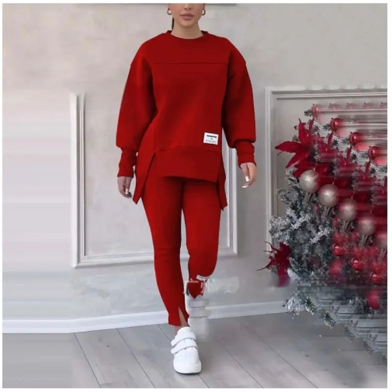 Women's Long-sleeved Printed Sweater Leggings Suit - Vero.com 