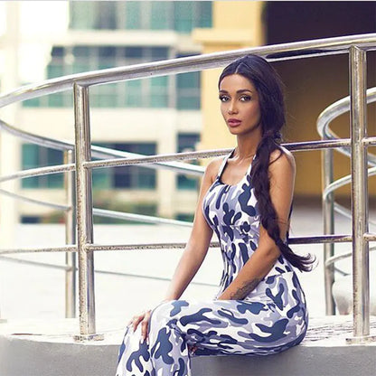 Camouflage Yoga Jumpsuit with Backless Design for Women - Vero.com 