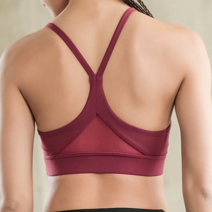 Back Mesh Triangle Push Up Sports Bra Top Fitness Racerback Bras Women Gym Sport Top Padded Yoga Bras Running Underwrar - Vero.com 