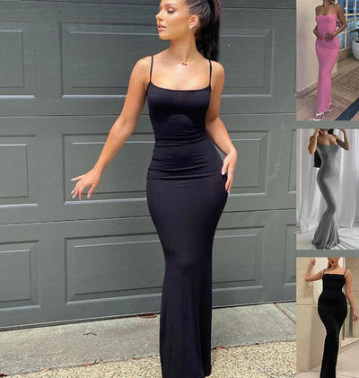 Spaghetti Strap Long Dress Women Sexy Slim Skinny Bodycon Party Club - Vero.com 