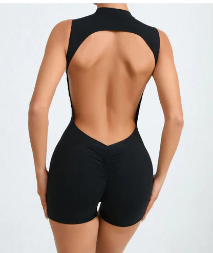 Backless Yoga Jumpsuit with Cutout Design (One Piece) - Vero.com 