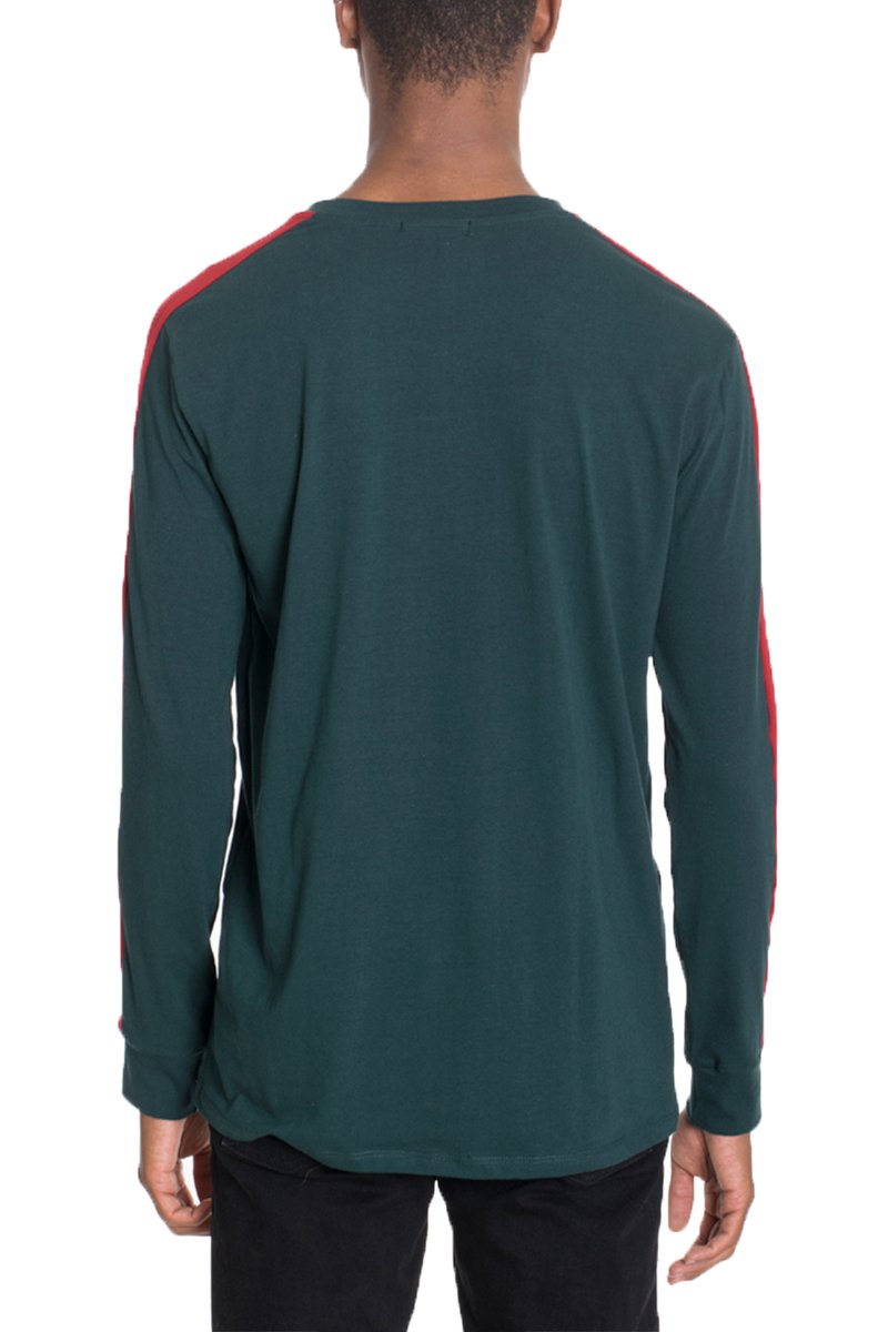 SIDE STRIPE LONG SLEEVE- GREEN - Vero.com 