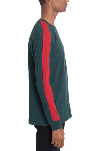 SIDE STRIPE LONG SLEEVE- GREEN - Vero.com 