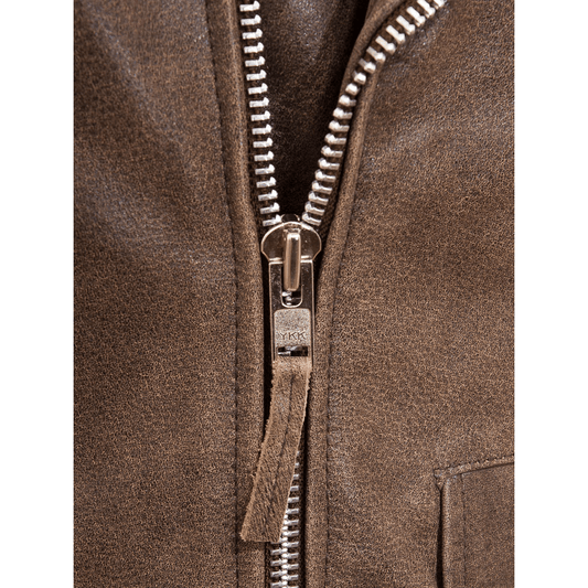 MEN ANTIQUE BROWN LEATHER JACKET BALLSTON - Vero.com 