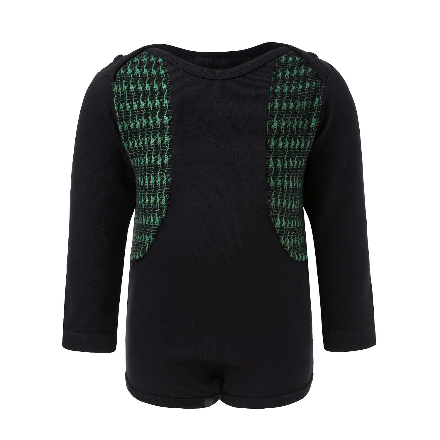 Black Onesie with Green Elements - Vero.com 