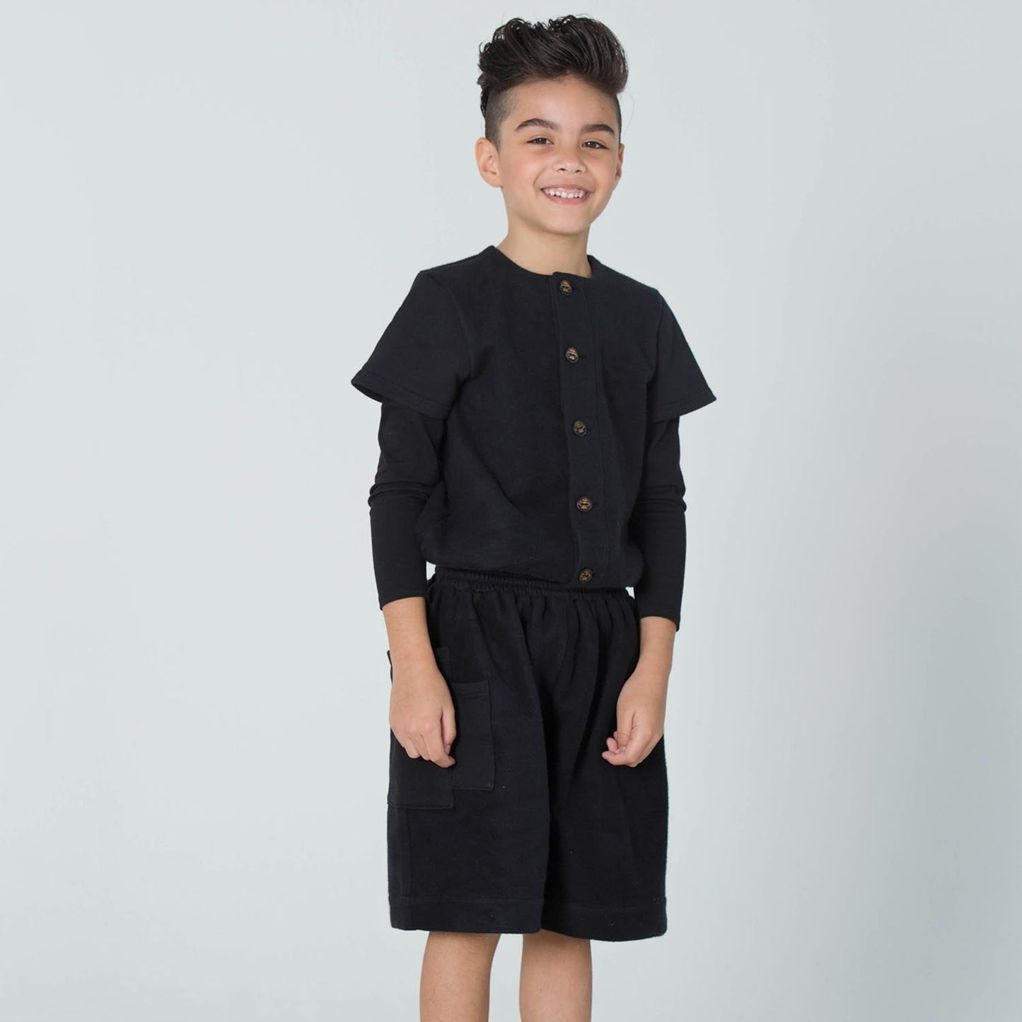 Kids Black Short Boiler Suit - Vero.com 