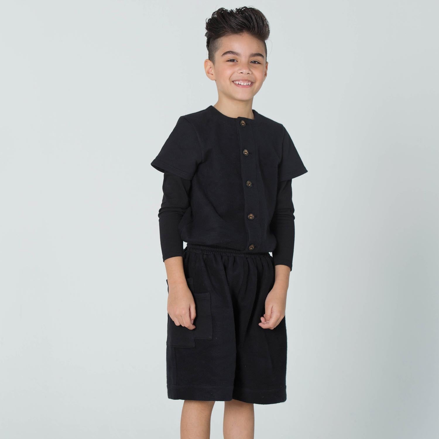 Kids Black Short Boiler Suit - Vero.com 