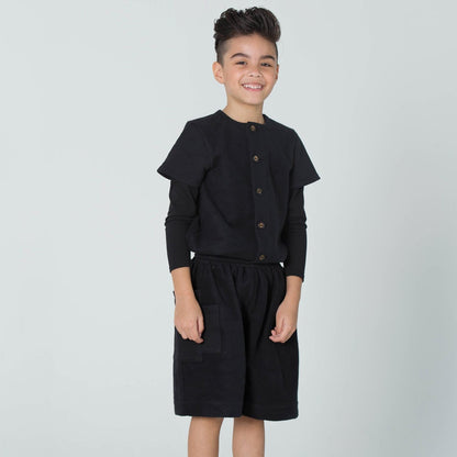 Kids Black Short Boiler Suit - Vero.com 