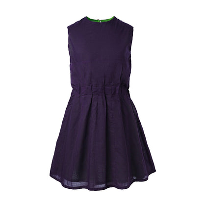 Purple Summer Dress with Pleats - Vero.com 
