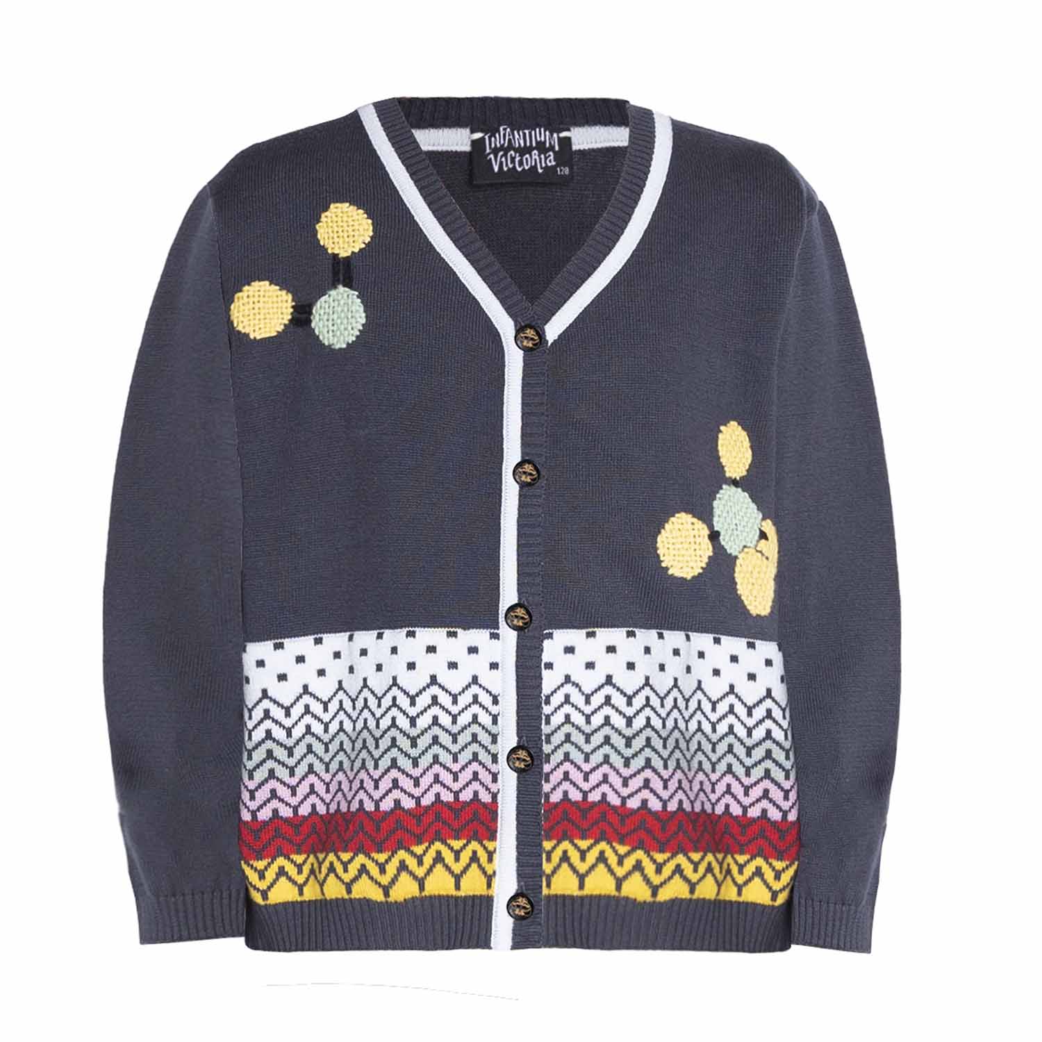 Grey Boys and Girls Cardigan with Hand Embroidery - Vero.com 