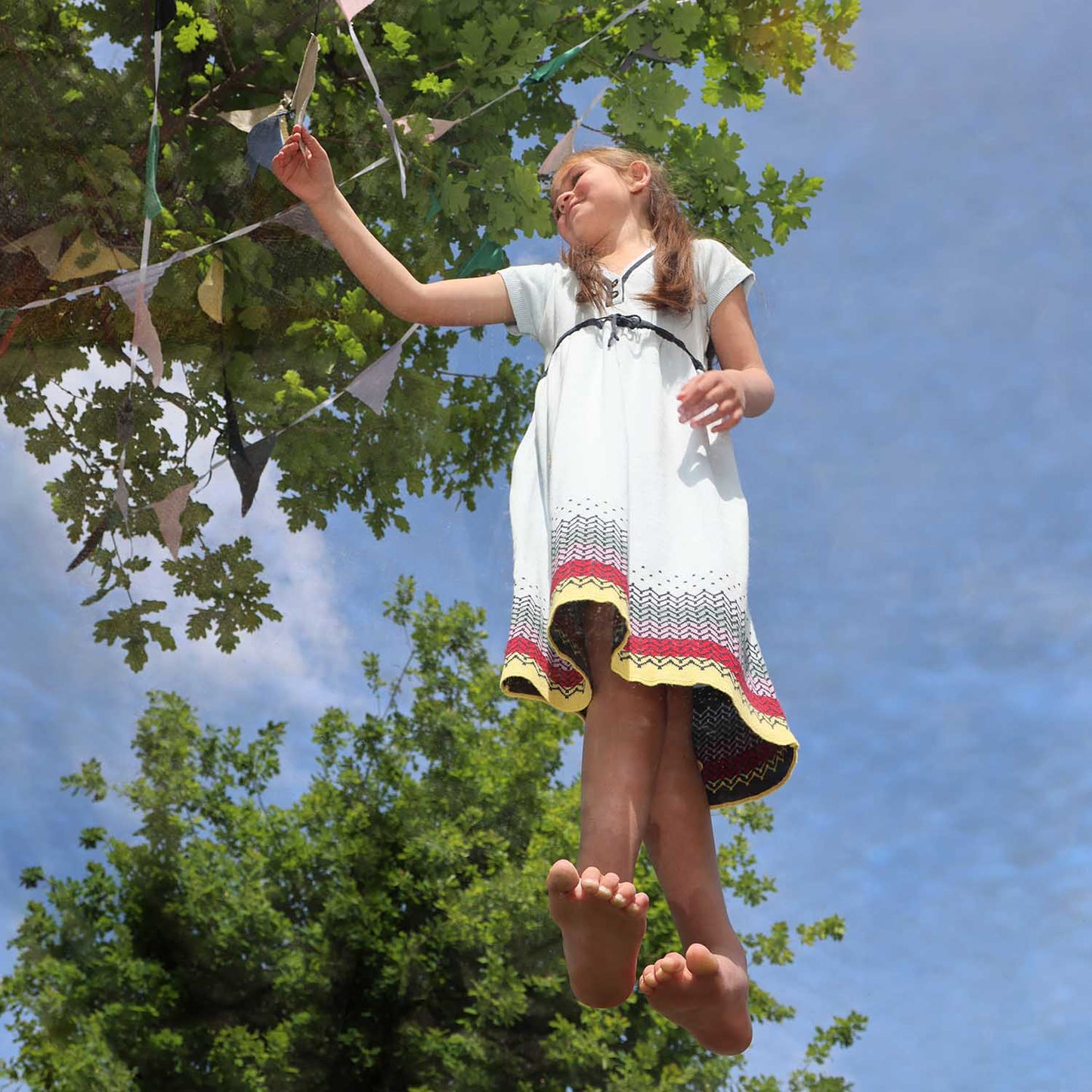 Blue Knitted Spring Dress for Girls - Vero.com 