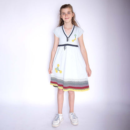 Blue Knitted Spring Dress for Girls - Vero.com 