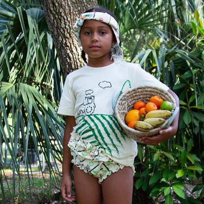 Off-White Short Sleeve T-Shirt with Tractor Print - Vero.com 
