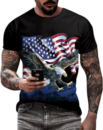 Printed Men's Short Sleeve Skull Head Round Neck T-shirt Hot Selling Short Sleeve