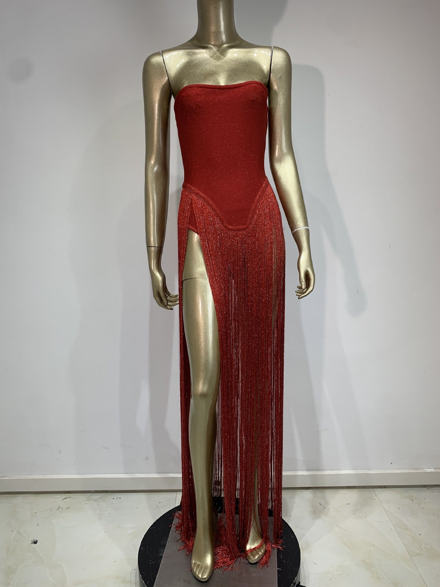 Tube Top One-piece Tassel Bandage Dress European And American Fashion Sexy