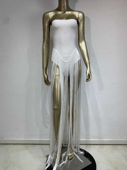 Tube Top One-piece Tassel Bandage Dress European And American Fashion Sexy