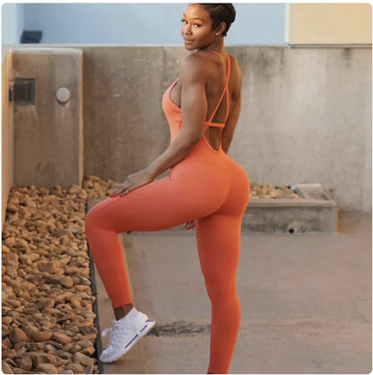 Women's Halter Yoga Jumpsuit - Vero.com 