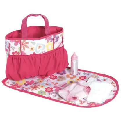 Adora Baby Doll Diaper Bag with Sturdy Straps Includes Changing Mat and 2 Doll Diapers (Fits 13" Dolls) Birthday Gift For Ages 3+ - Zig Zag Print - Vero.com 
