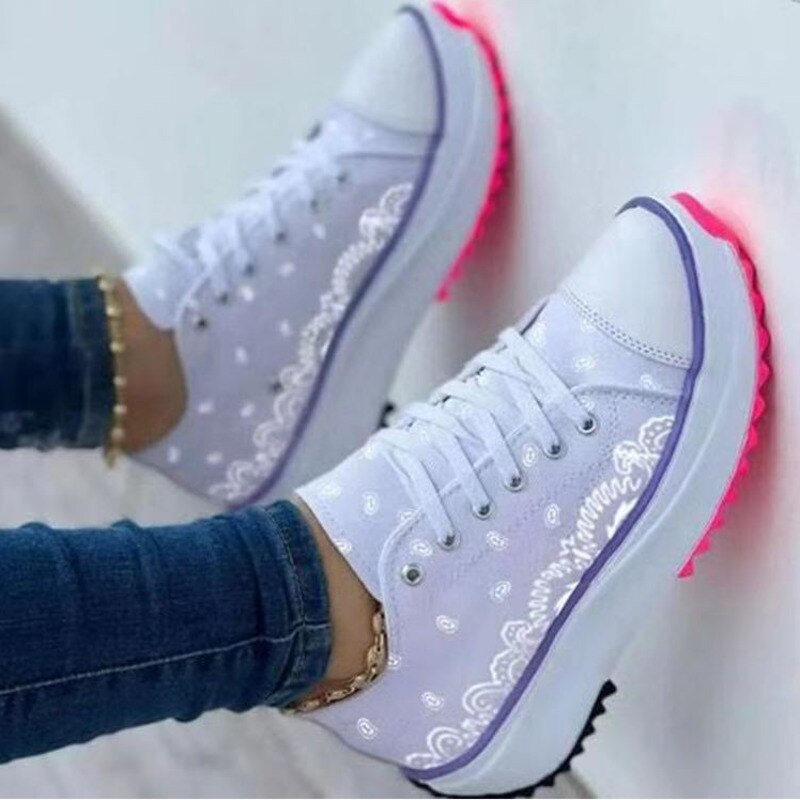 2022 Pattern Canvas Women Sneakers Casual Sport Shoes - Vero.com 