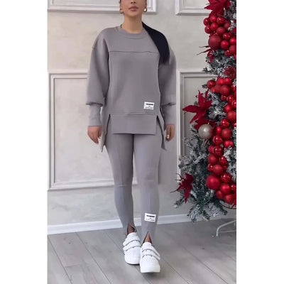 Women's Long-sleeved Printed Sweater Leggings Suit - Vero.com 