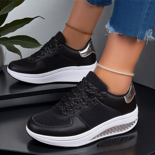 Women's Fly Woven Mesh Breathable Casual Sneaker Platform