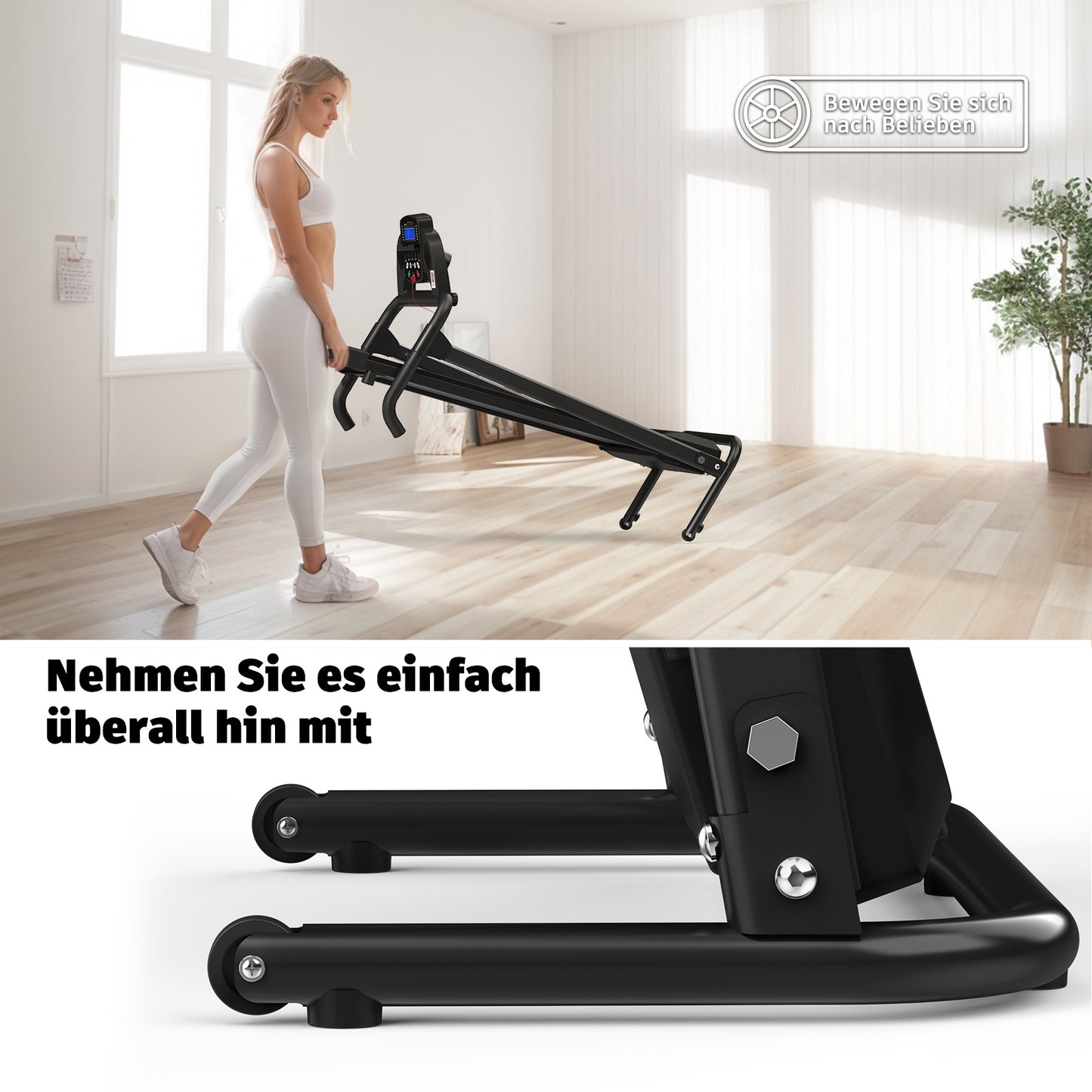 EU Home Office Desk Treadmills, Compact Desktop Treadmills With Inclined Portable Treadmills, 2-in-1 Treadmills For Walking, Running And Jogging, With A Weight Capacity Of 120KG