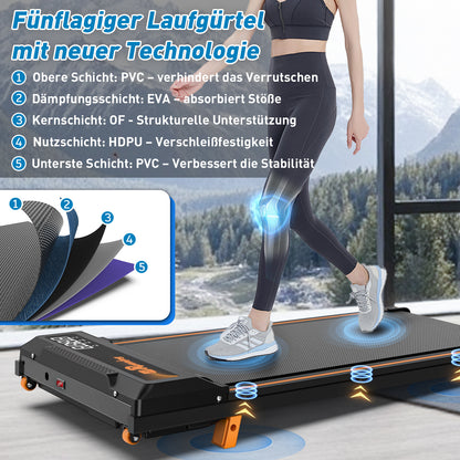 EU Walking Pad Treadmill For Home - Home Office Treadmills Under Desk Desk Treadmill Pad Quiet Portable Compact Treadmill Small Mini Treadmill LED Display Remote Control Treadmill Weight Of 120KG