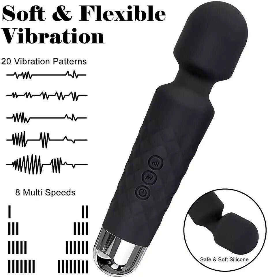 Magic Massage Wand Muscle Relaxation Massager 20 Speed Vibrating Full Body Therapy Motor