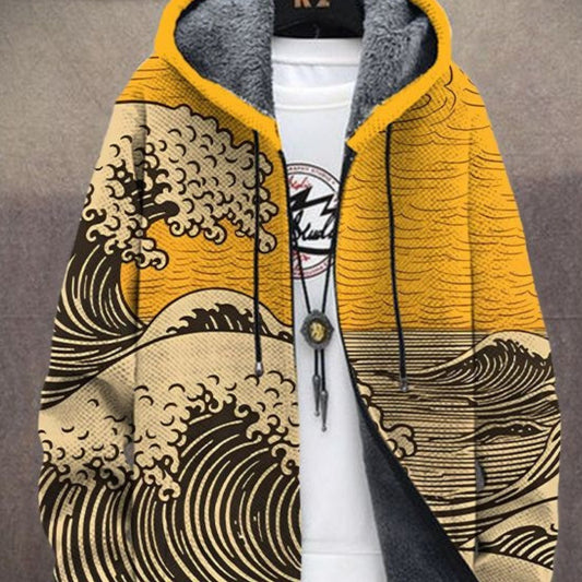 Men's 3D Personalized Printing Fashion Warm Hooded Jacket