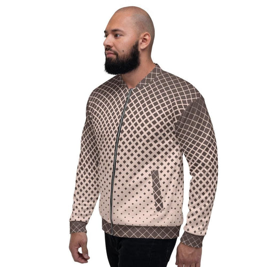 Bomber Jacket for Men - Burgundy Halftone Dotted Pattern - Vero.com 