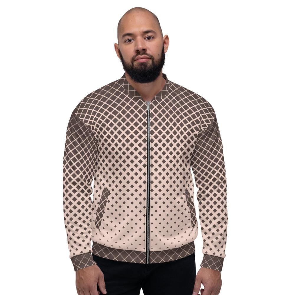 Bomber Jacket for Men - Burgundy Halftone Dotted Pattern - Vero.com 