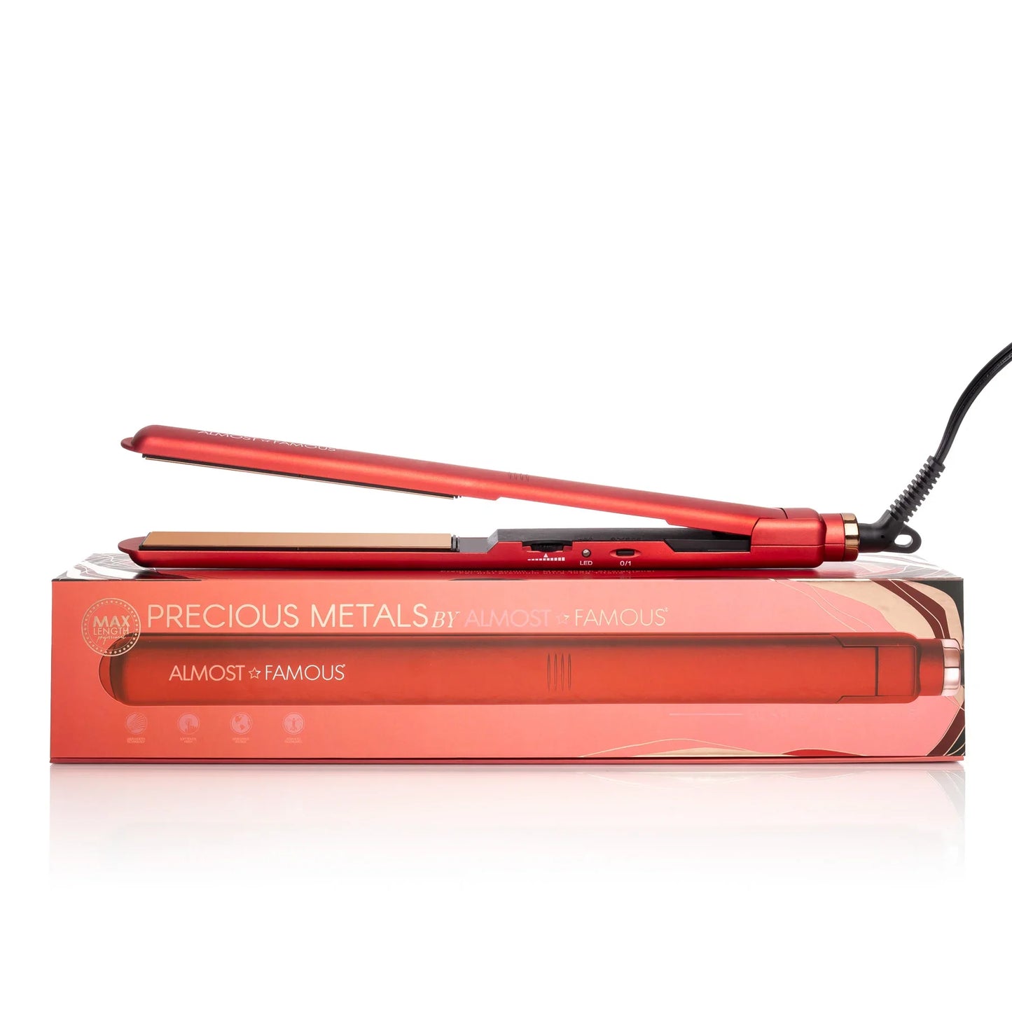 Almost Famous 1" MaxLength Flat Iron with Rose Gold Titanium Plates - Vero.com 