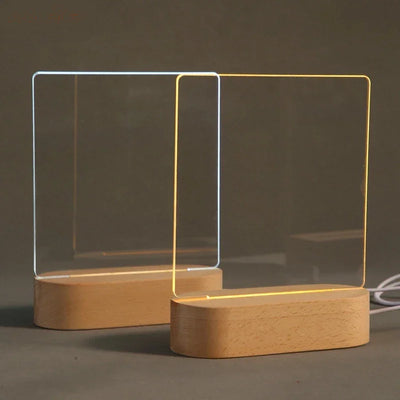 Wood Table Lamp Night Light with Message Board Girl Bedroom Decor - Vero.com 