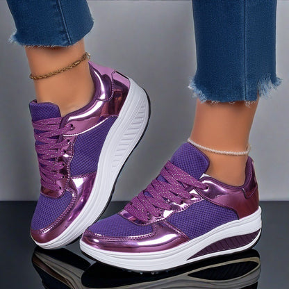 Women's Fly Woven Mesh Breathable Casual Sneaker Platform