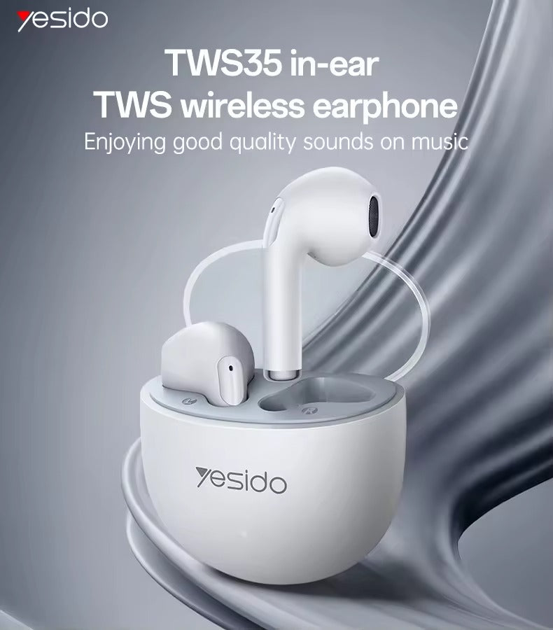 Yesido BT5.3 Wireless Headphone Ultra Good Quality Sound In-ear TWS Wireless Earphone TWS35