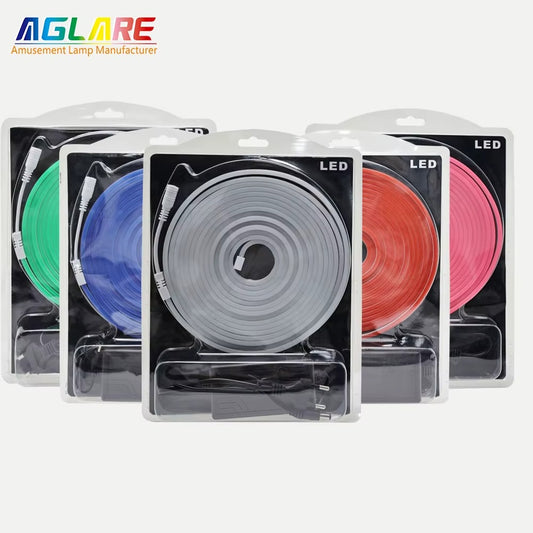 Aglare Neon Led Strip Silicone Tube Rope Flex 5M Single Color RGB Flexible Neon Lights for Sign Decoration