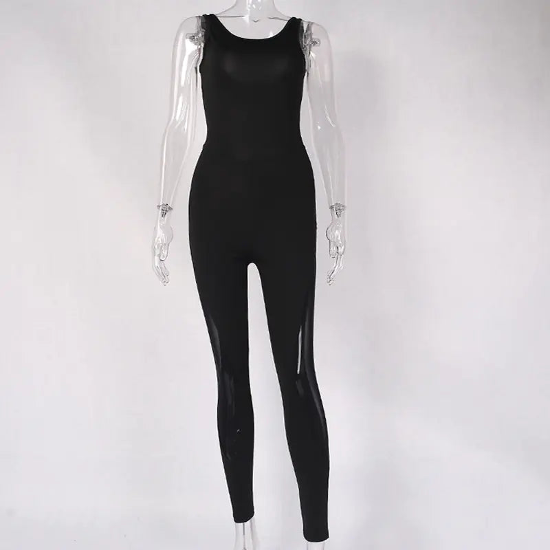 Backless Mesh Yoga Jumpsuit for Fitness and Sports - Vero.com 