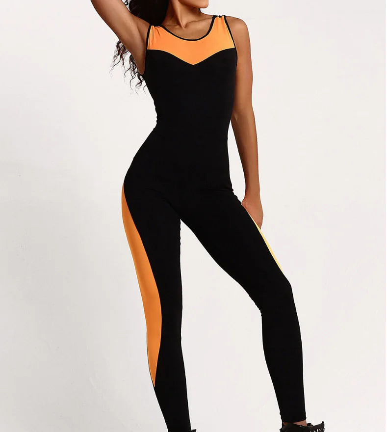 Mesh Panel Sports Jumpsuit - Yoga Bodysuit - Vero.com 