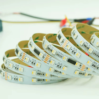OEM ODM RGBW SMD5050 DMX512 Programmable Addressable LED Strip 60LED/m DC24v RGBW Pixels Per Meter