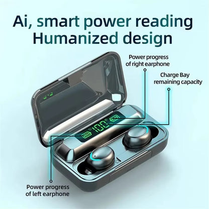 TWS F9-5 Earphone Bluetooth Earphones Wireless Headphones Hifi Stereo Sports Earbuds Headset With Mic Handfree