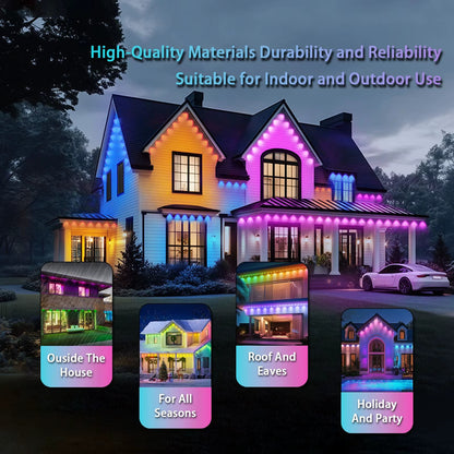 Twinklight Permanent Led Holiday Lights Outdoor with Track Soffit Lighting 12v Waterproof Ip68 Ucs2904 Rgbw Led Pixel