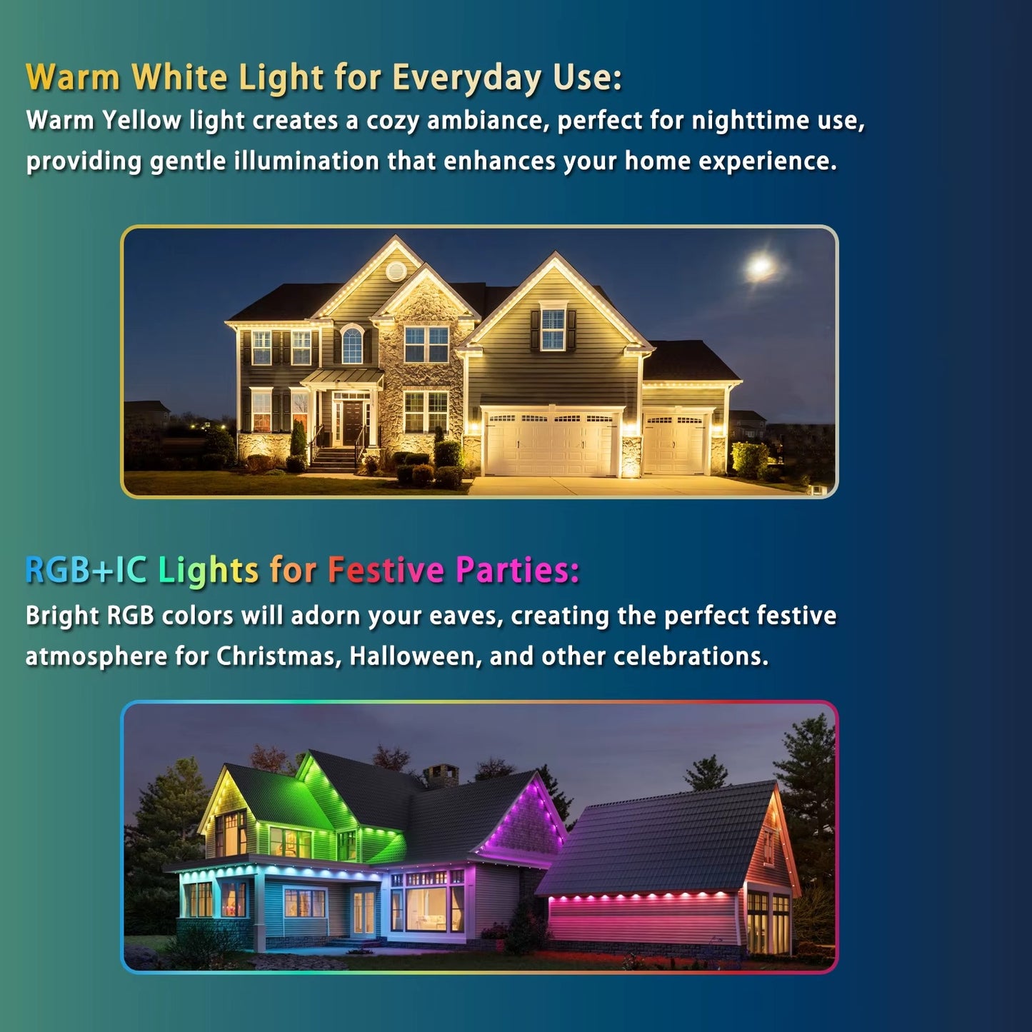Twinklight Custom Pixel RGBW Led Lights 12V Outdoor Holiday Lights Permanent Christmas Lights Decoration